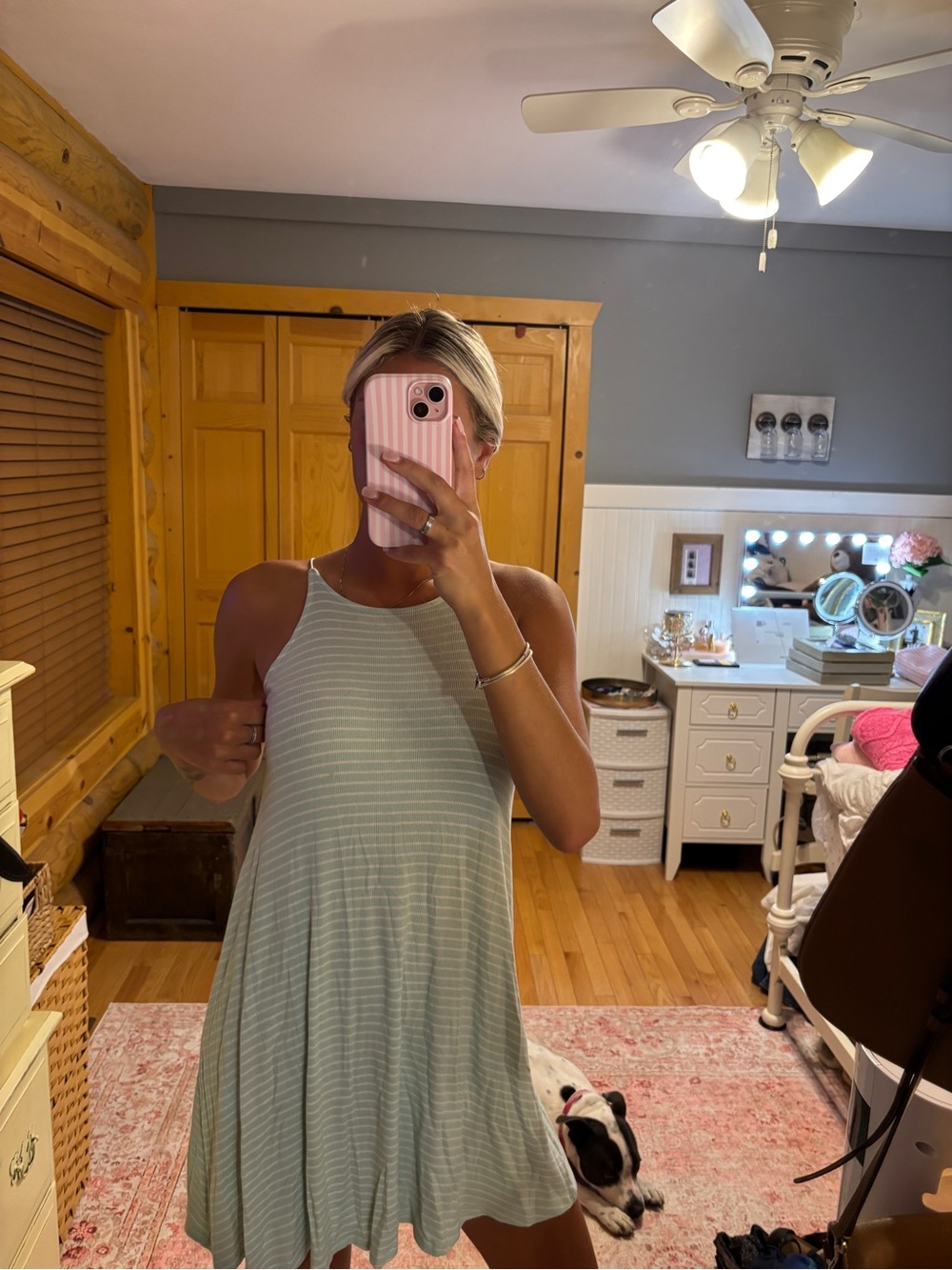 Forever 21 Mint Green Striped Mini Dress - Picture 2 of 4